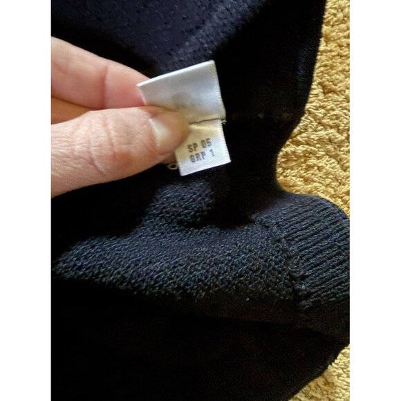 St John Black Knit Pant Suit Jacket Set Black Buttons sz 8 Medium - Picture 7 of 11